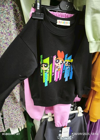 Kız Çocuk Renkli Baskılı Sweatshirt Velcro