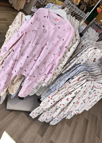 Pembe Uzun Kollu Pijama Takımı kız Erkek