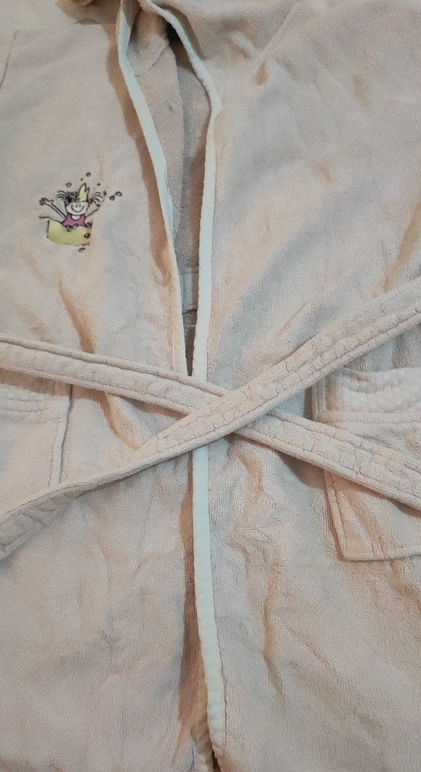 Kız Çocuk Kapüşonlu Bornoz Bej - Görsel 3
