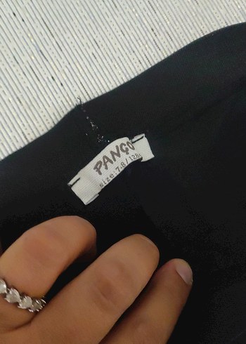 7 Yaş Beden Siyah Çizgili Elastik çocuk panço tayt