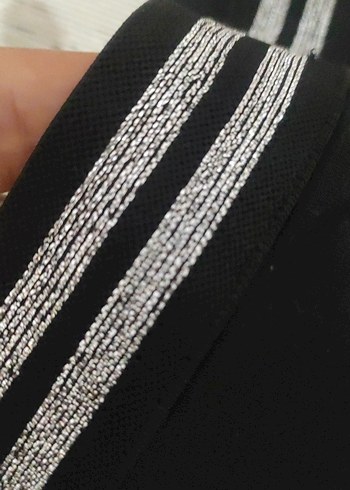 Siyah Çizgili Elastik çocuk panço tayt - Görsel 5