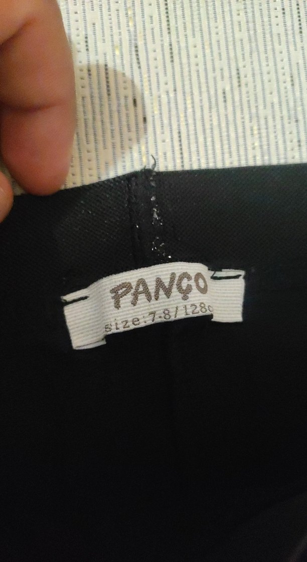 Siyah Çizgili Elastik çocuk panço tayt - Görsel 4