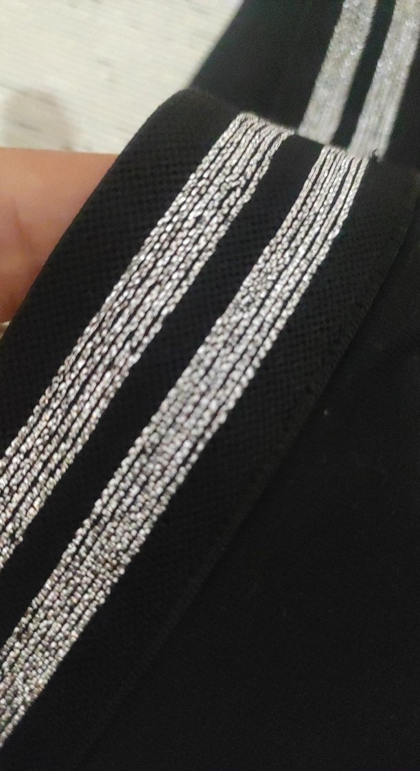 Siyah Çizgili Elastik çocuk panço tayt - Görsel 5