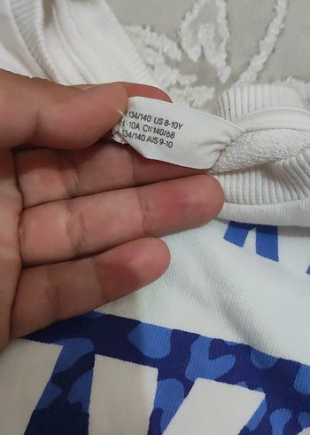 Beyaz Baskılı Kız Sweatshirt - Görsel 3