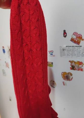 Kız Çocuk Kırmızı Örgü Kazak - Görsel 6