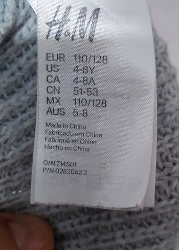 h&m Kız Çocuk Gri Triko boyunluk ve sapkasi - Görsel 3