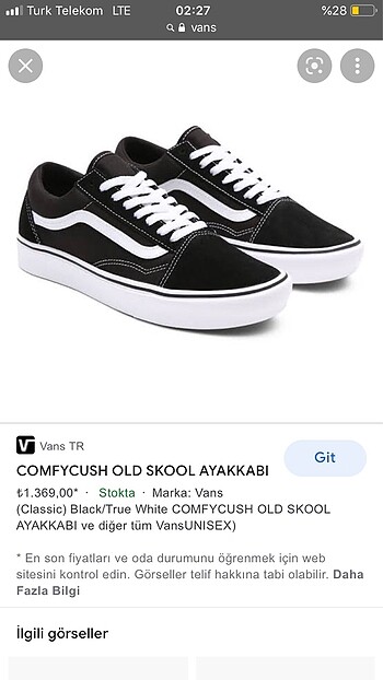Vans kısa siyah