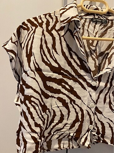 Zara Zebra desen Crop gömlek
