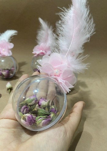 Pembe Tüy Detaylı kuru Gül Süsü