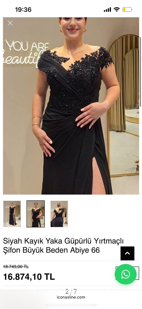 Drapeli Nakışlı Siyah Midi Abiye Elbise - Görsel 3