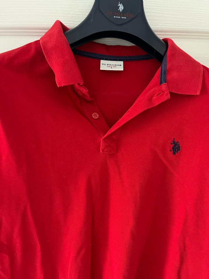 Kırmızı Kısa Kollu Polo Yaka Tişört - Görsel 3