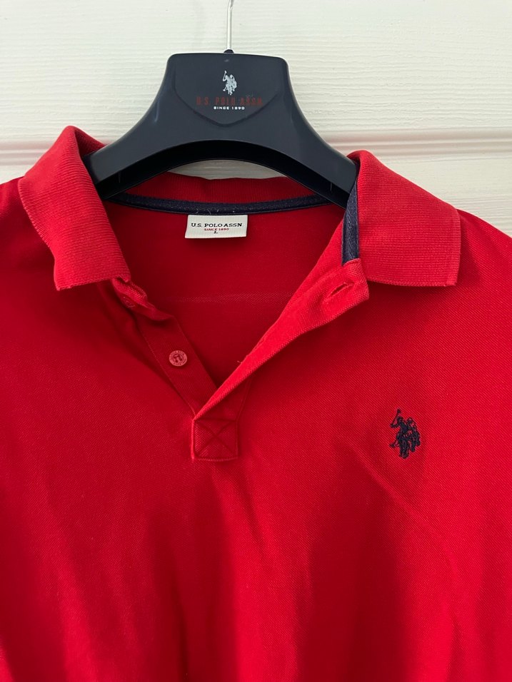 Kırmızı Kısa Kollu Polo Yaka Tişört - Görsel 2