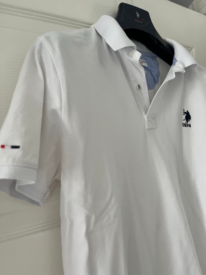 Beyaz US Polo Assn. Polo Yaka Tişört - Görsel 3