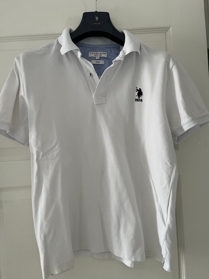 Beyaz US Polo Assn. Polo Yaka Tişört - Görsel 4