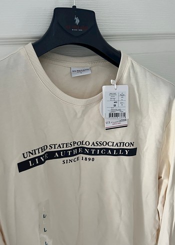 Bej U.S. Polo Assn. Baskılı Erkek Tişört - Görsel 3