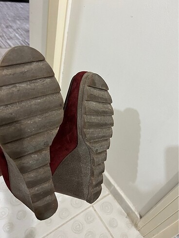 40 Beden bordo Renk Elle dolgu topuk bot