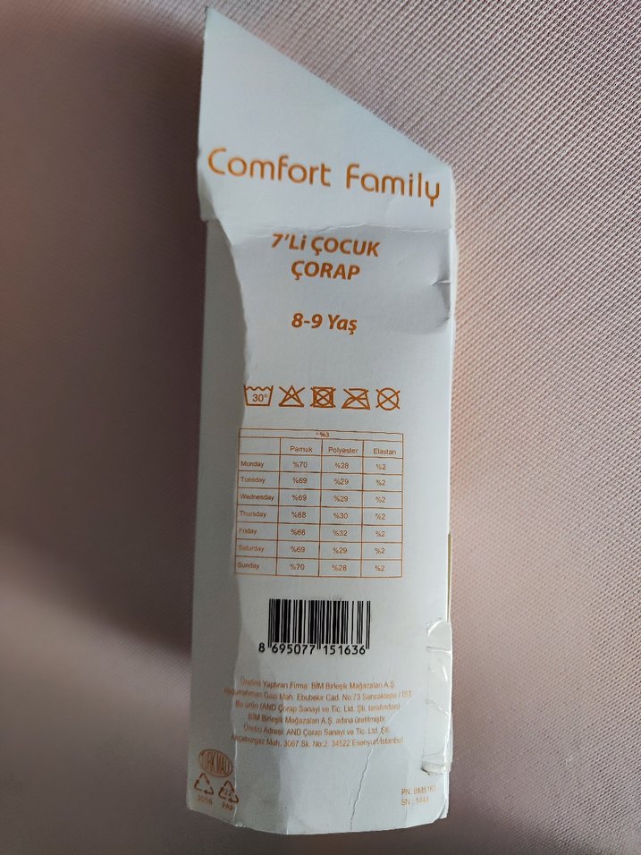 Comfort Family 7'li Kız Çorabı 8-9 Yaş - Görsel 3