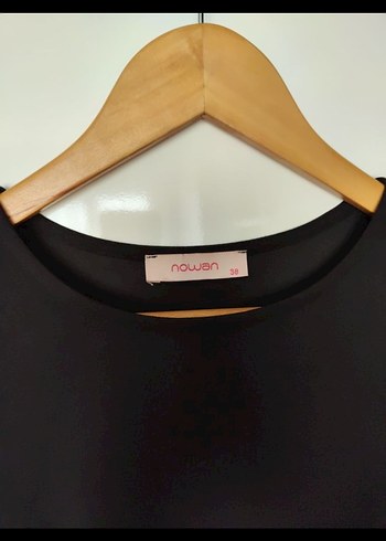 Kürk Detaylı Siyah Kadın Uzun tunik elbise - Görsel 4