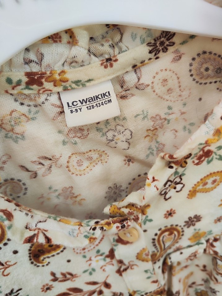 LCW Uzun Kollu Pamuk Fırfırlı Elbise - Görsel 2