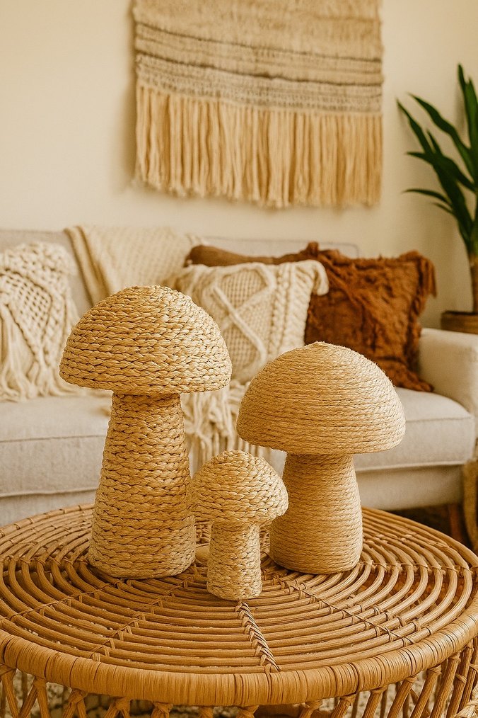 Bej ve Gri Mantar Figürleri - Görsel 2