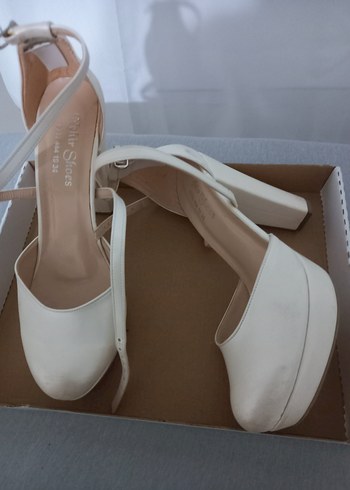 38 Beden Beyaz Stiletto Topuklu Kadın Abiye Ayakkabı