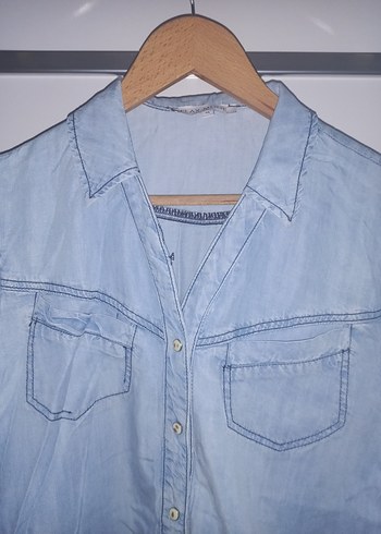 m Beden Düğmeli Uzun Kollu Denim Ceket,Kap