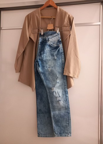 Dar Kesim Midi Denim Kadın Jean , ceket, body üçlüsü