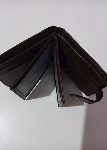 Deri Düğmeli Kahverengi Erkek Cüzdanı - Görsel 7