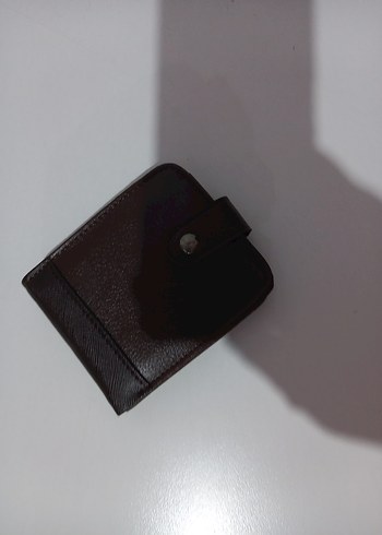 Deri Düğmeli Kahverengi Erkek Cüzdanı - Görsel 5