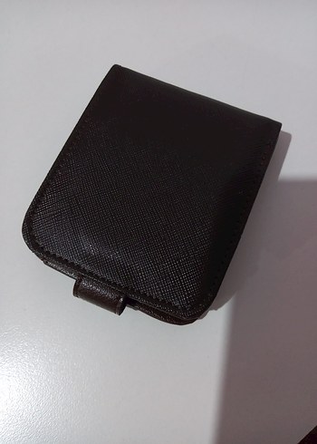 Deri Düğmeli Kahverengi Erkek Cüzdanı - Görsel 2