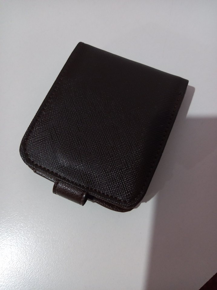 Deri Düğmeli Kahverengi Erkek Cüzdanı - Görsel 2