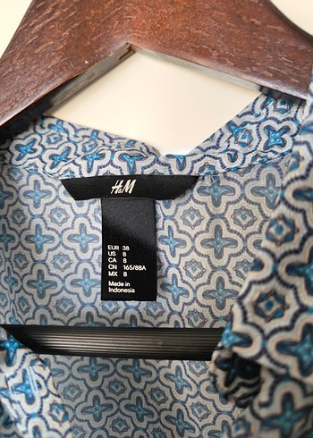 38 Beden H&M mavi Desenli Bohem Hamile Bluzu