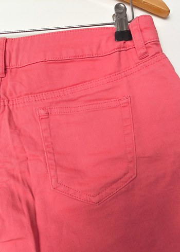 Pembe Kadın Mini Şort Pamuklu Rahat Kesim - Görsel 5