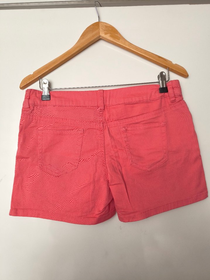 Pembe Kadın Mini Şort Pamuklu Rahat Kesim - Görsel 4