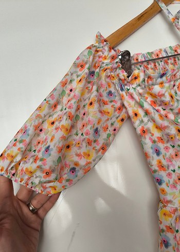 Çiçek Desenli Bohem Midi Elbise - Görsel 4