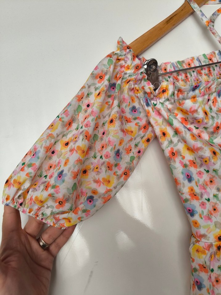 Çiçek Desenli Bohem Midi Elbise - Görsel 4