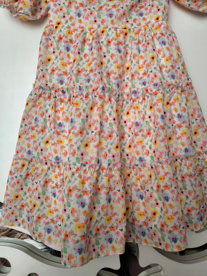 Çiçek Desenli Bohem Midi Elbise - Görsel 2