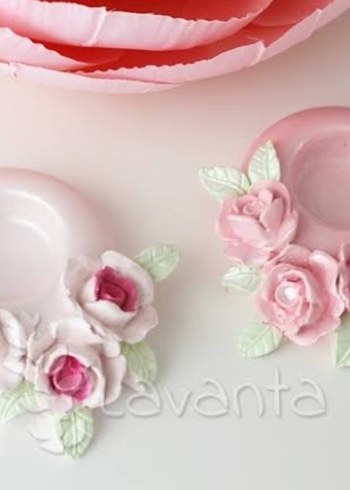 Üç gül Silikon Mumluk Kalıbı - Görsel 3
