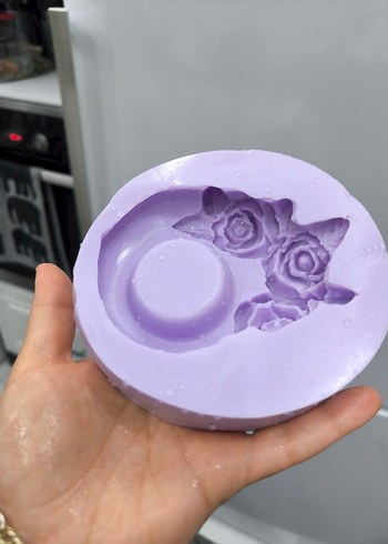 Üç gül Silikon Mumluk Kalıbı - Görsel 2