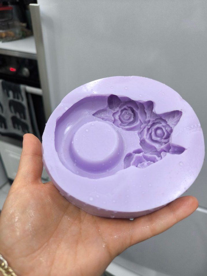 Üç gül Silikon Mumluk Kalıbı - Görsel 2