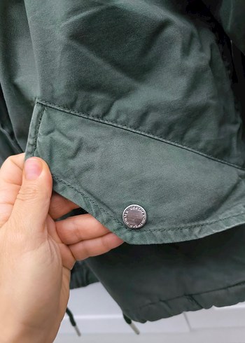 Bershka kadın Yeşil Kapüşonlu Kürklü Kışlık Ceket - Görsel 4