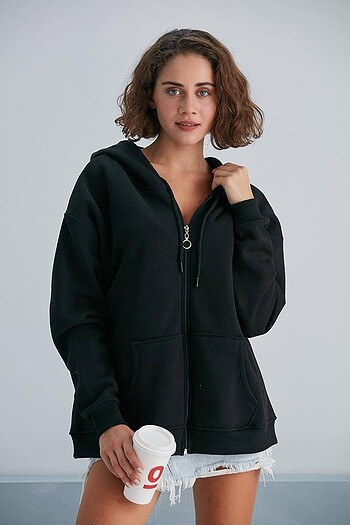 Kapüşonlu Fermuarlı Sweat
