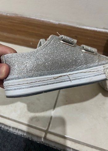 30 Beden gri Renk Kız Çocuk Gri Cırtcırtlı Spor Ayakkabı