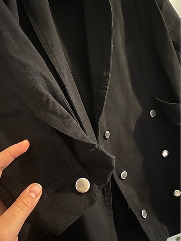 universal Beden siyah Renk Blazer düğmeli ceket doğan