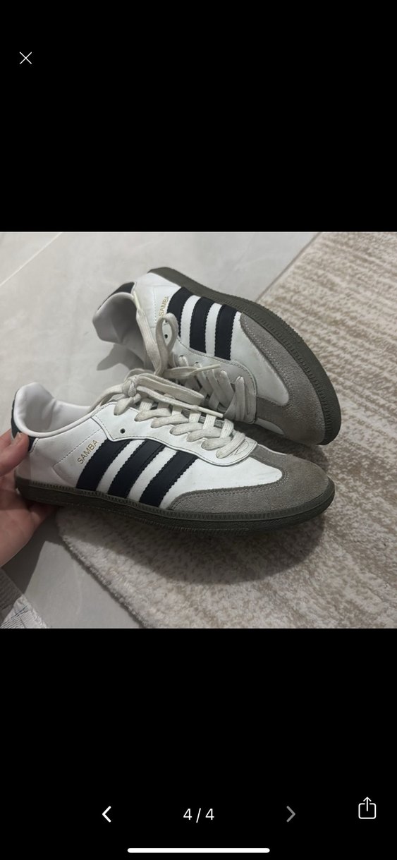 Beyaz Siyah Çizgili Kadın Spor Ayakkabı Adidas - Görsel 2