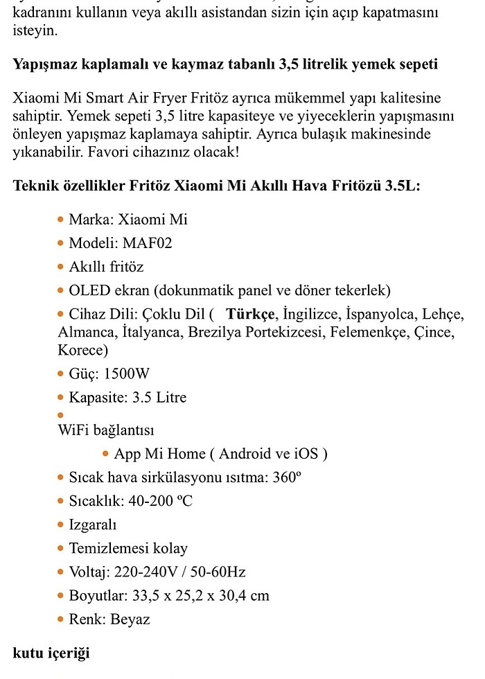 Xiaomi mi smart air fryer - Görsel 4