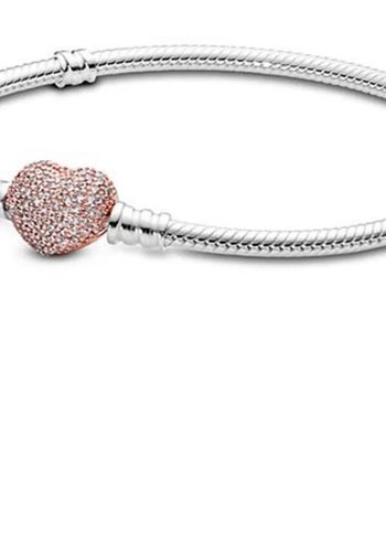 Pandora moments 14 ayar pembe altın kaplama pave kalp klipsli - Görsel 5