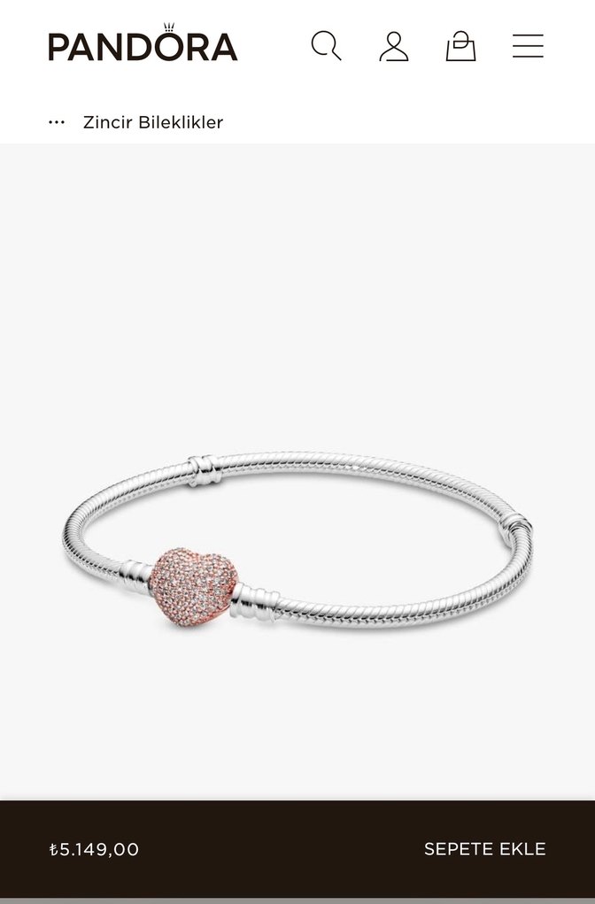 Pandora moments 14 ayar pembe altın kaplama pave kalp klipsli - Görsel 2