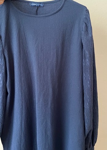 Linen Kumaşlı Lacivert Hamile Bluzu