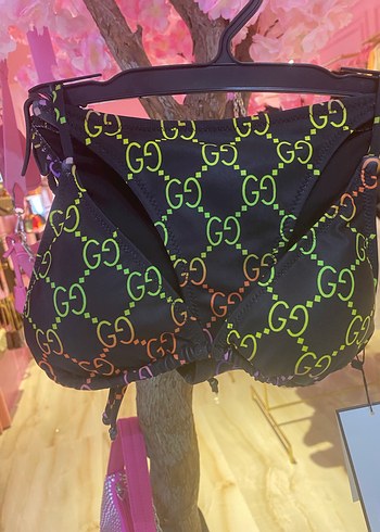 Kahverengi Desenli Tokalı Bikini Takımı - Görsel 4